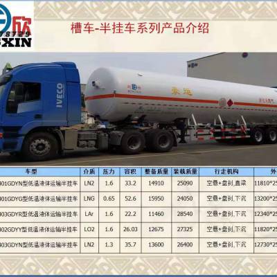 宁波明欣-液氮 液氧 液氩 液化LNG 二氧化碳槽车 槽罐车 半挂车