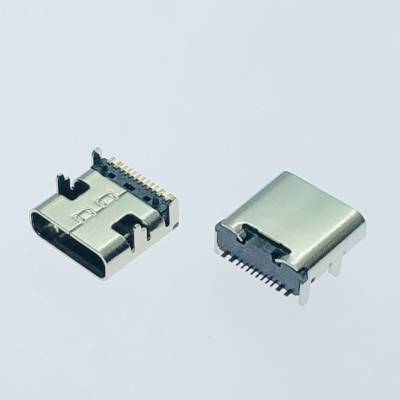 TYPE-C母座16P板上四脚插板单排贴片加长L=8.35-10.0