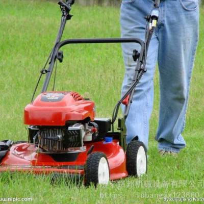 自走式割草机对草坪杂草进行清理，好操作，方便