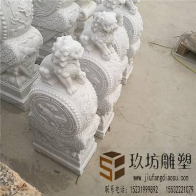 福鱼款石鼓石墩 门宅石雕柱墩石 ***貔貅麒麟