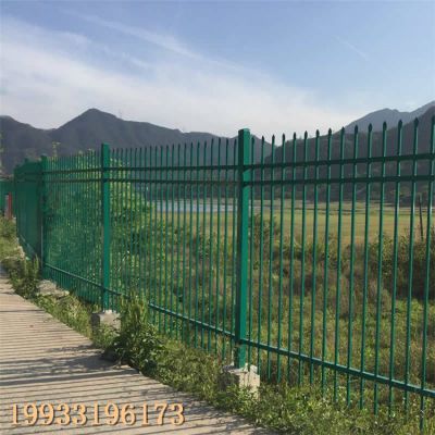 杭州厂家 防攀爬锌钢护栏 厂区围墙护栏 欧式尖桩护栏 安平恺嵘