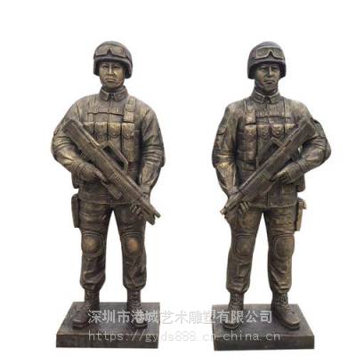 深圳仿真***战士雕像 玻璃钢特种兵人物雕塑模型