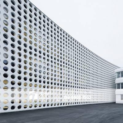 天悦冲孔铝单板外墙效果图 别墅***易清洗银色氟碳铝单板 针孔铝合金