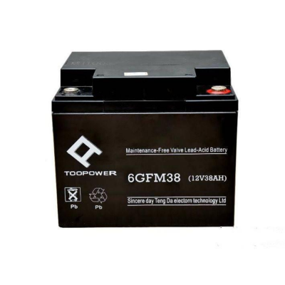 TOOPOWER蓄电池6GFM38阀控式铅酸12V38AH直流屏 通信电源配套