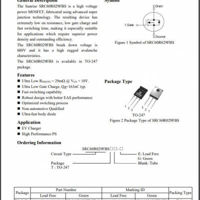 SanriseͨNѹSJ-MOS SRC60R029FBST-G600V/29m