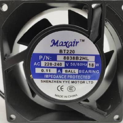 Maxair BT200 8038B2HL 220-240V 50/60Hz 18W散热风扇