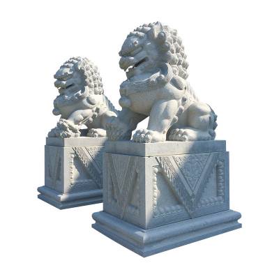 1米高青石石雕狮子 仿明清时代造型 做工精致 适合府邸 寺庙 园林