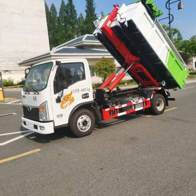 重汽牌车厢可卸式垃圾车 蓝牌可进地下室的建筑工程车