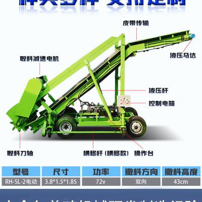 牧场青贮窖挖草机 养殖发酵池上料机 可移动式青储取料车