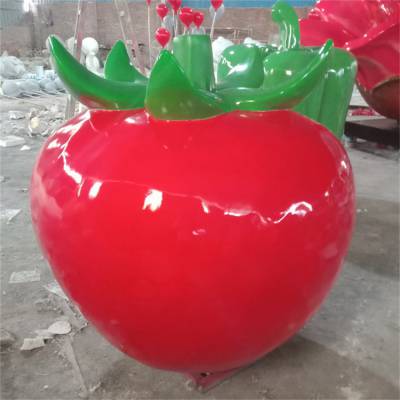 云浮制作仿真水果雕塑厂家 玻璃钢西红柿雕塑摆件