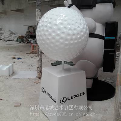 签名用圆球玻璃钢高尔夫球雕塑 东莞会所赛事活动签到 可定做LOGO