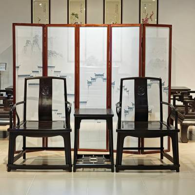 2024年各种椅子三件套款式大全 明式红木家具 黑酸枝家具