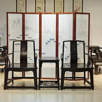 2024年各种椅子三件套款式大全 明式红木家具 黑酸枝家具