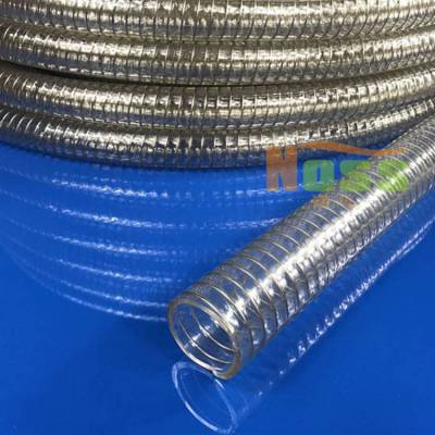 pu透明钢丝软管耐高温耐磨pu钢丝平滑输送管