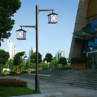 香河中式 欧式 单头庭院灯 4米5米双头led太阳能庭院灯