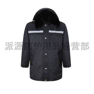 消防救援冬季加厚大衣防寒服连帽工地防寒服连帽多功能加长工作服