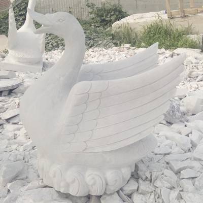 花岗岩天鹅 喷水雕塑 石头白天鹅