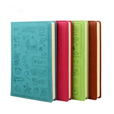 4韩版创意A5记事本日记商务皮本子卡通可爱学生文具笔记本定制可印logo文具定做封面内页