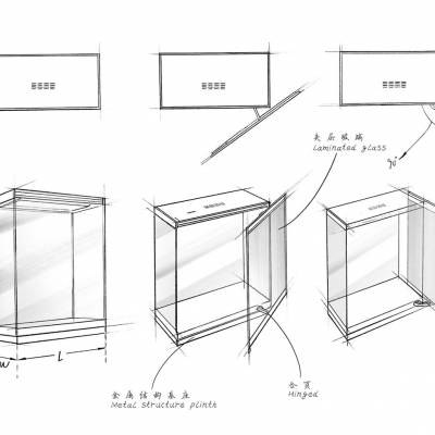 独立柜_侧开活页独立柜_博物馆展柜_克里克展柜设计