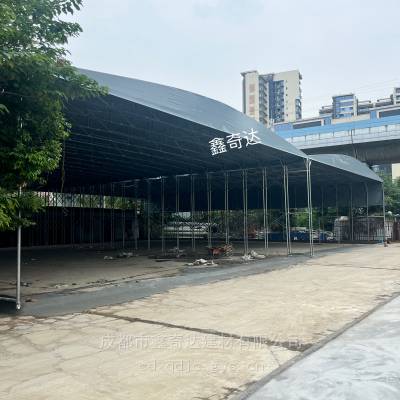 移动停车遮雨蓬 篮球场活动式推拉雨棚 伸缩遮阳棚定做