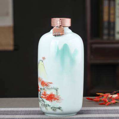 景德镇中式陶瓷酒瓶5斤装 带礼盒密封酒瓶 创意家用酒壶酒具