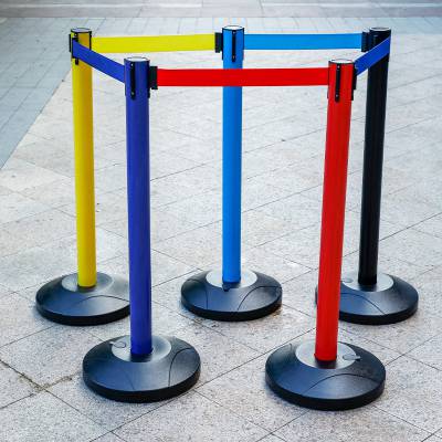 伸缩栏杆塑料隔离安全护栏2米3米警戒线红黑黄色排队导流带围栏