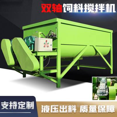 牛羊饲料卧式搅拌机 养殖牧草搅拌罐 电动小型拌草机