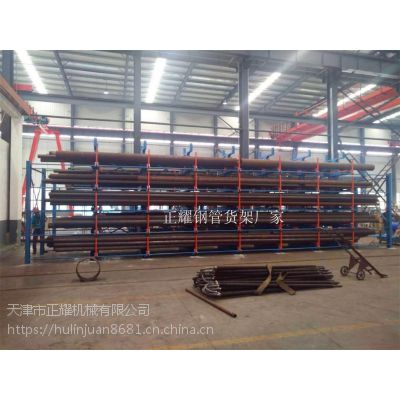 山东烟台管材车间仓库空间小使用伸缩式管材货架扩大存储量