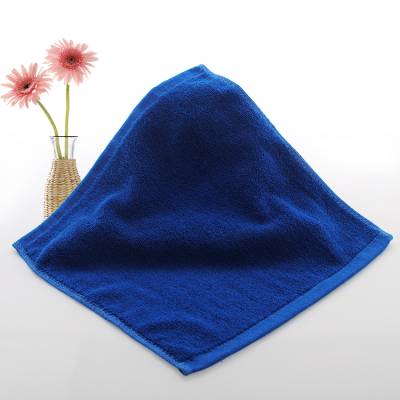 21股进口棉50克宝蓝色方巾3030酒店纯棉方巾厂家批发