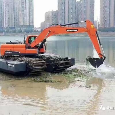 连云港履带式浮箱挖掘机出租租赁厂家推荐