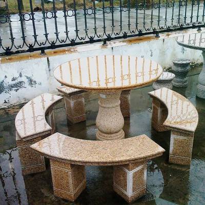 石桌石凳庭院花园户外天然大理石青石石桌子家用石桌椅中式花岗岩