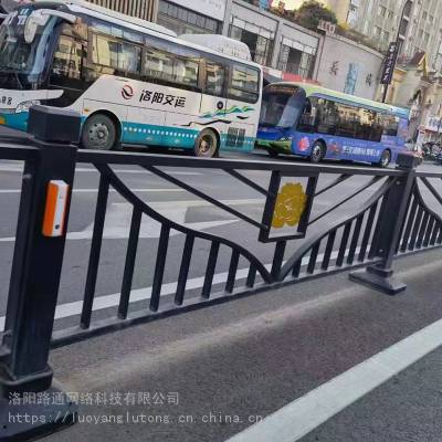 洛阳牡丹花护栏厂家 黑色锌钢护栏 牡丹花造型栏杆