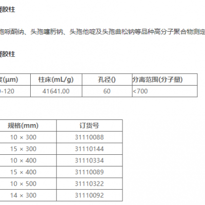 ɫSephadex G-10 10mm*300mm/40-1200um31110088