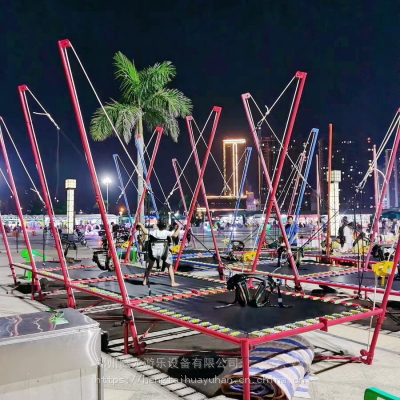 75万灯光四人蹦极 儿童旋转蹦床 电动蹦极 广场摆摊流动设备河南 上街