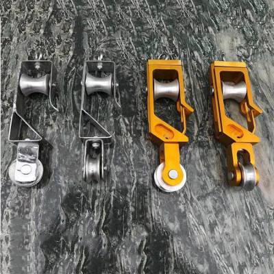上下双轮自锁跟头滑轮翻转滑车铝合金筋头滑车跟头滑车