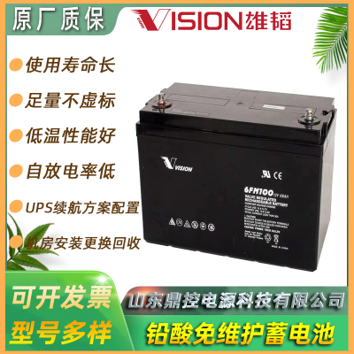 雄韬VISION威神6FM120-X长 寿命铅酸蓄电池12V120AH消防监控直流屏