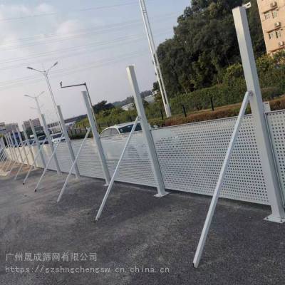 惠州施工围挡现货 冲孔铁板防护栏高度可定制 深圳防台风市政围栏定做