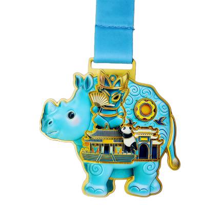 三星堆元素犀牛奖牌 城市 IP 赛事纪念奖章定制