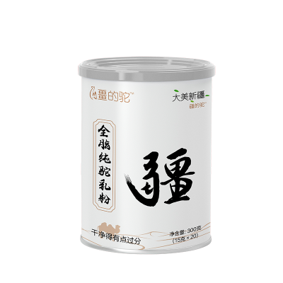 疆的驼全脂纯驼乳粉 纯驼奶 无糖 新疆原产 300g/罐