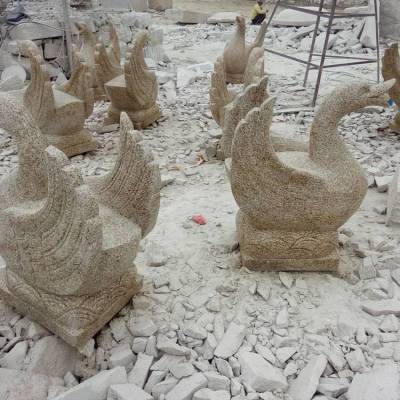 庭院别墅园林天鹅 小区喷水天鹅雕塑 石头黑天鹅