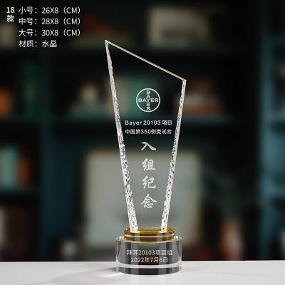 鼎阁制作公司活动奖杯 员工入职周年纪念奖杯 水晶奖杯制作厂家