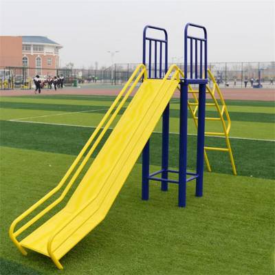 小区儿童不锈钢滑滑梯老年健身路径体育器材色彩搭配和谐 现场施工安装