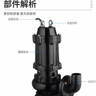 自动搅匀排污泵125JYWQ130-20-15潜污泵JPWQ外包铸铁不阻塞