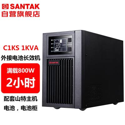 山特UPS不间断电源C1KS在线式1KVA/800W电脑监控服务器外接电池组