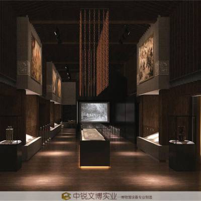 博物馆精品展示柜定制 古董字画沿墙通柜制作