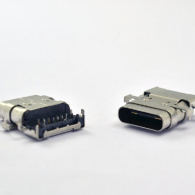 TYPE C沉板母座-90度沉板式六脚插板带定位柱双层钢壳USB3.1