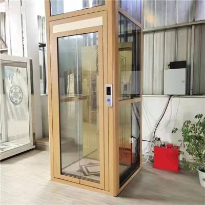 两层阁楼室内液压静音家用升降机三四层曳引小型观光别墅电梯