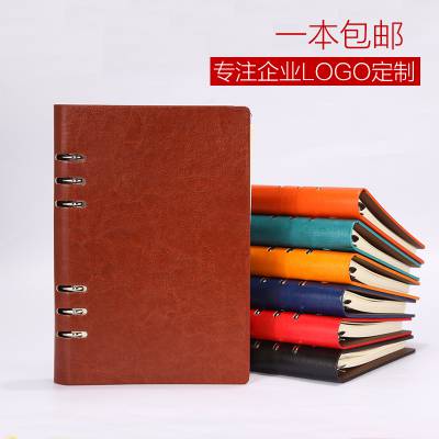 创意文具PU皮办公笔记本活页本文具套装记事本活页笔记本定制logo
