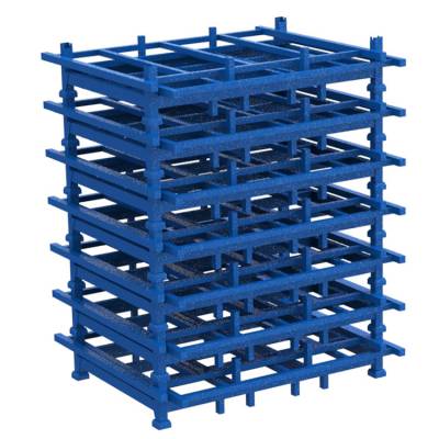 围栏拆卸式钢制堆垛架 可堆叠金属巧固架 布料存储周转架