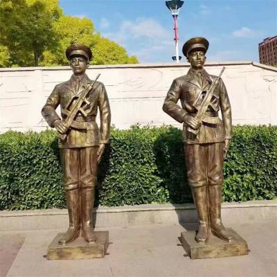 玻璃钢军人雕塑公园广场铸铜特种兵雕像加工定制